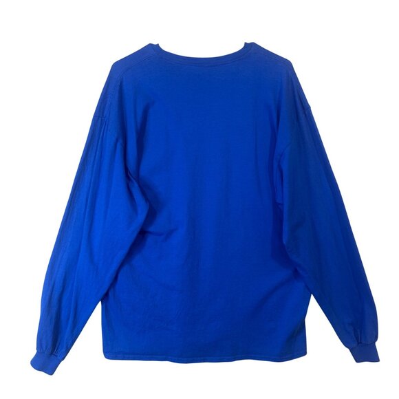 NFL Team Apparel Detroit Lions Long Sleeve Crewneck Shirt Blue Cotton Size XL - Picture 5 of 10